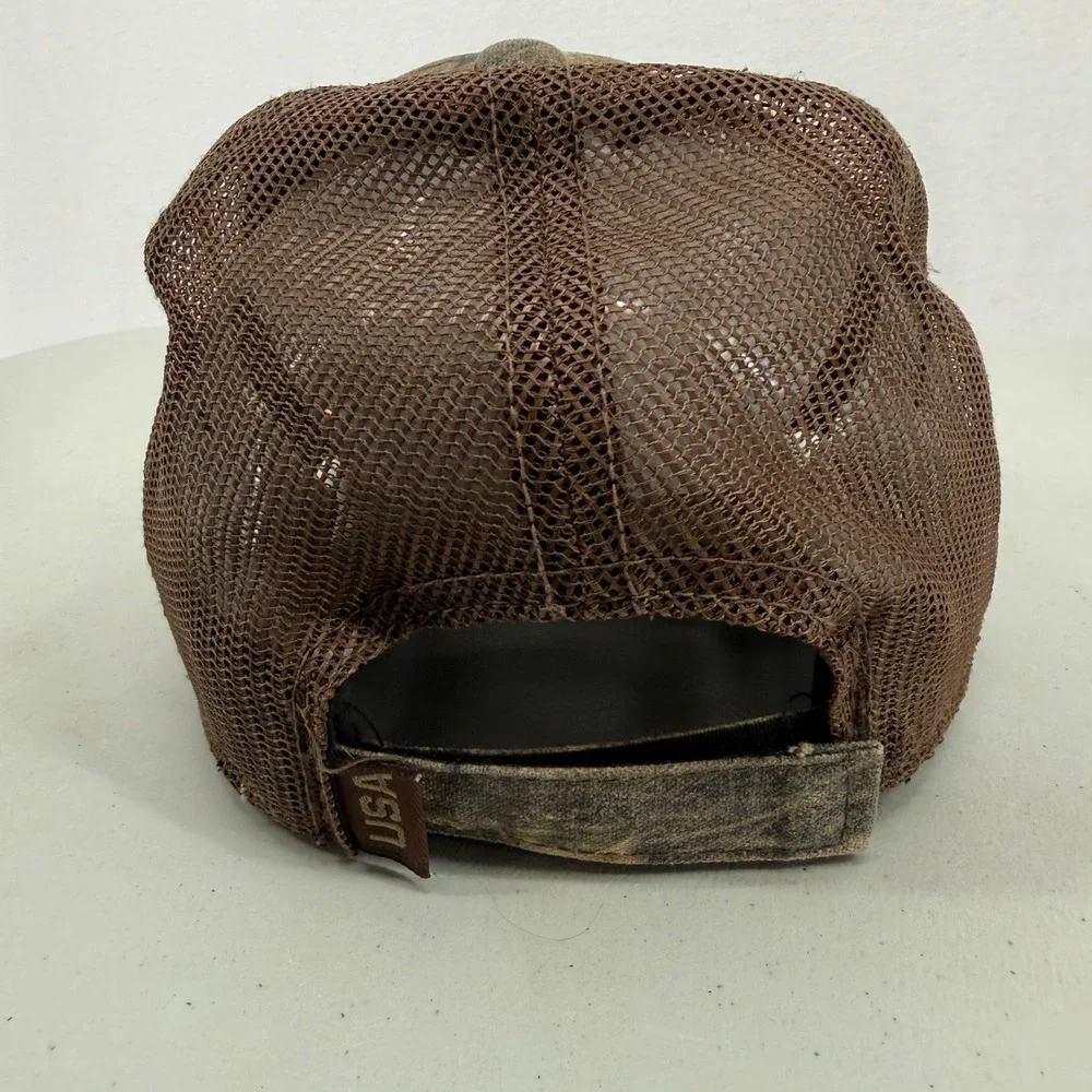 Outdoor Cap Trucker Hat Mens OSFM Camo American‎ Flag Patch Mesh Back Realtree